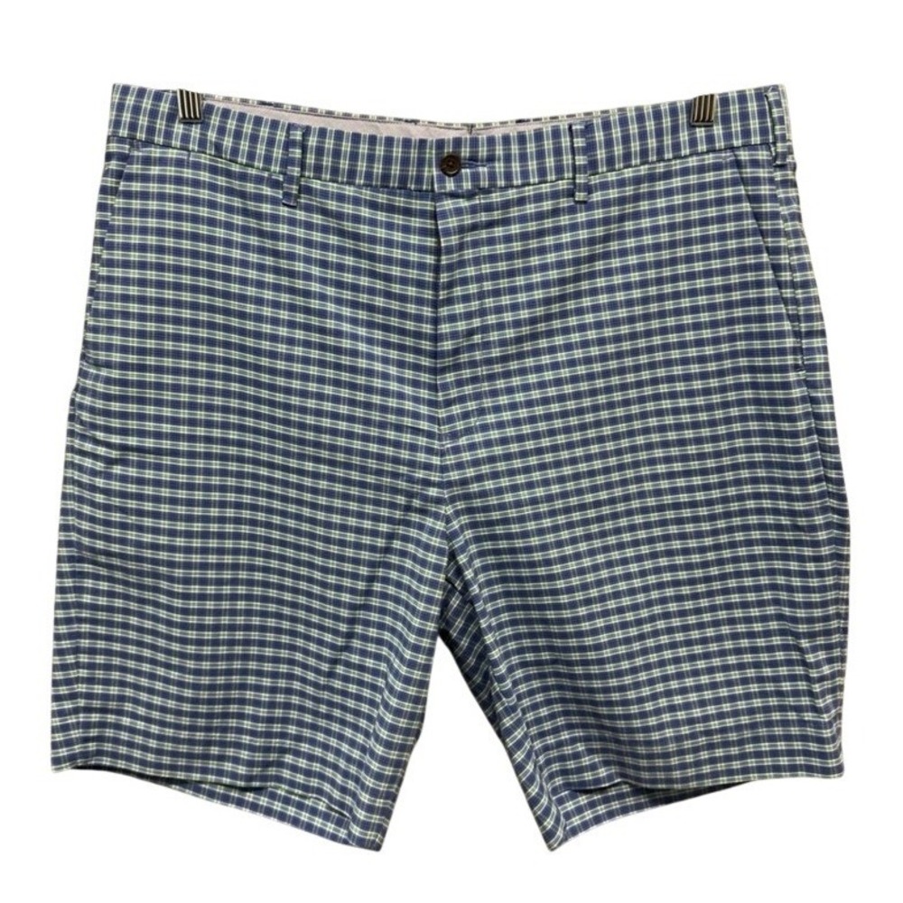 Polo Ralph Lauren Mens 38 Blue Green Plaid Stretch Classic Fit Golf Shorts